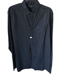 Kenneth Cole Black and Grey Patterned Men's Shirt